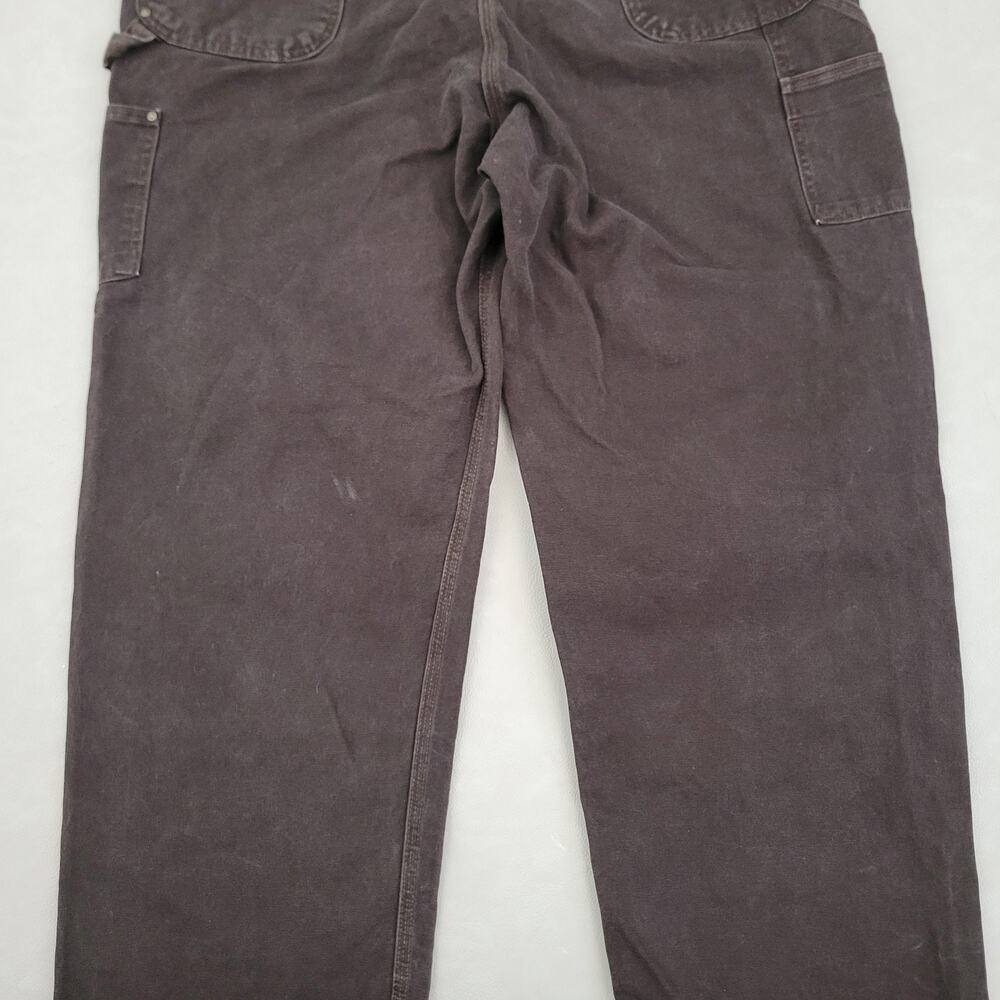Y2k Carhartt Bib Overalls Brown Double Knee R06 DKB Unlined Workwear 44x32 - Picture 11 of 13
